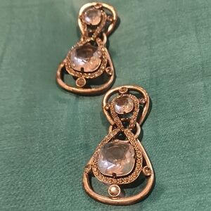 Elegant Silver Clip On Drop Earrings